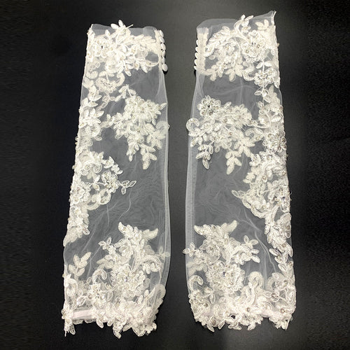 Bridal Sleeves Tulle Lace Appliques Detachable