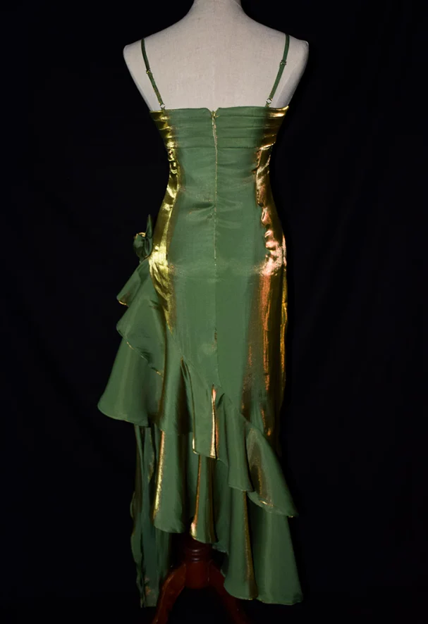 Spaghetti Straps Shiny Green Prom Dress 2025 Fairy 18W / Custom Color