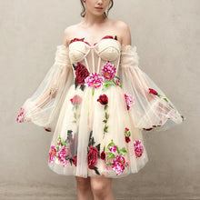 Load image into Gallery viewer, Long Sleeves Floral Homecoming Dress 2024 Corset Back