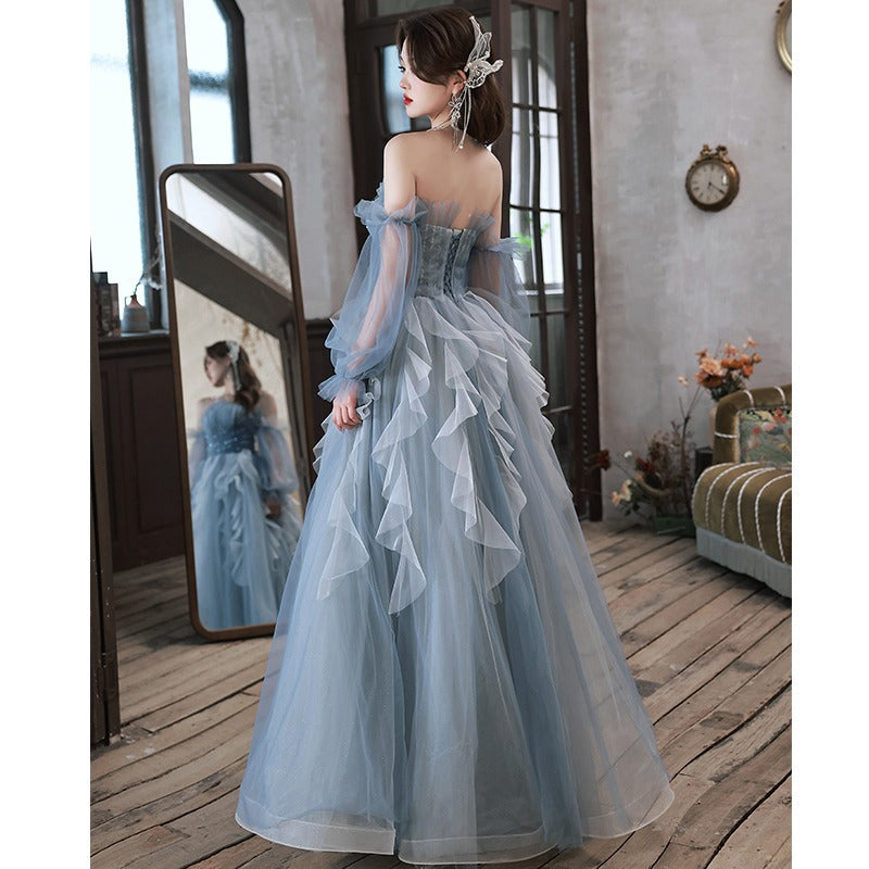 green emerald velvet dress Elegant A-line V-neck Open Back Black Prom Dresses with Beading, Fairy  Evening Dresses,MP506 main image 0