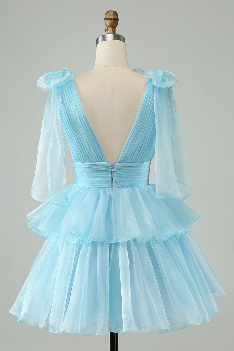 Flowy Homecoming Dress 2024 Tiered Skirt 24W / Black