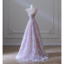Load image into Gallery viewer, Lilac Floral Prom Dress 2025 Corset Back