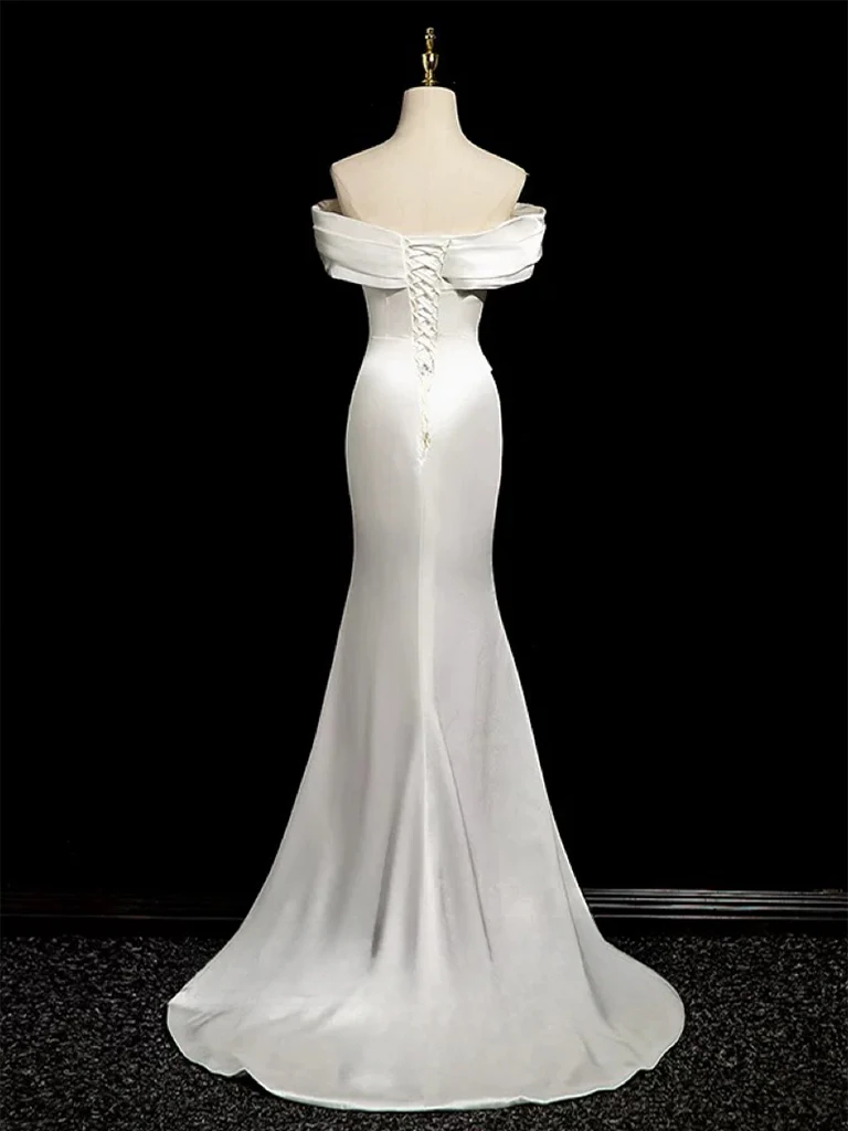 chinese dress ladies Mermaid Off-the-shoulder Prom Dress 2025 Corset Back – AnnaCustomDress