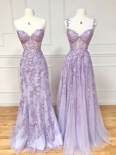 Load image into Gallery viewer, Lilac Purple Lace Appliques Prom Dress 2025 Classic