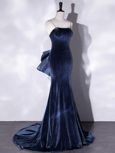 Load image into Gallery viewer, Mermaid Velvet Prom Dress 2025 with Bow in Back