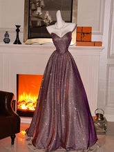 Load image into Gallery viewer, Strapless Glitter Prom Dress 2025 Corset Back