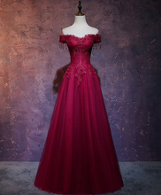 Load image into Gallery viewer, Off-the-shoulder Light Fuchsia Tulle Prom Dress 2025 Corset Back