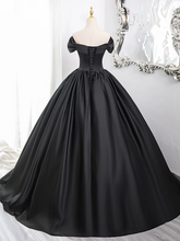 Load image into Gallery viewer, Off-the-shoulder Black Prom Dress 2025 Corset Back Simple Elegant