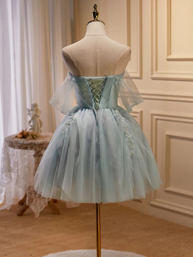Fairy Homecoming Dress 2023 Short Off the Shoulder Tulle with Appliques 22W / Custom Color