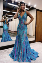 Load image into Gallery viewer, Sexy Sequin Prom Dress 2025 Mermaid