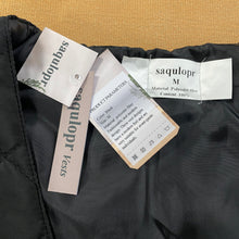 Load image into Gallery viewer, saqulopr Black Vest V-neck 4 Snaps