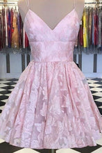 Load image into Gallery viewer, Pink Short Homecoming Dress 2023 Princess Spaghetti Straps Tulle