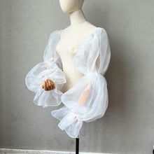 Load image into Gallery viewer, Wedding Sleeves for Dress Organza Puffy 2 Layers