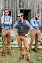 Load image into Gallery viewer, Men's Vest Made to Order Wedding Groomsmen Waistcoat Tailored Collar 2 Pockets 5 Buttons
