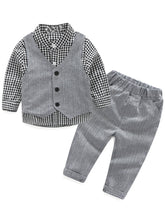 Load image into Gallery viewer, Light Grey Boy's Vest Made to Order Wedding Ring Bearer Waistcoat 1 Pocket 3 Buttons