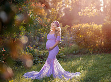 Load image into Gallery viewer, Lace Elegant Maternity Photography Dresses Spaghetti Strap Off The Shoulder