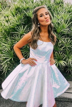 Load image into Gallery viewer, Pretty Homecoming Dress 2022 Short A Line Spaghetti with Pockets