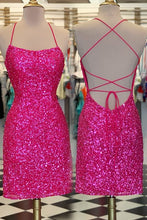Load image into Gallery viewer, Red Homecoming Dress 2022 Bodycon Short Spaghetti Corset Back with Appliques