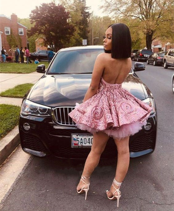 Black Girl Homecoming Dress 2022 Short skirt Tier Beautiful back sleeveless Halter Neck with Sparkle Black Girl Homecoming Dress 2022 Short skirt Tier Beautiful back sleeveless Halter Neck with Sparkle