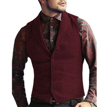 Load image into Gallery viewer, Mens Vest Made to Order Black Wedding Prom Waistcoat Casual Business Tailored Collar 2 Pockets 4 Buttons