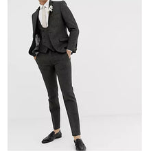 Load image into Gallery viewer, Men's Suit Tweed Jacket With Vest Pants Herringbone Slim Fit Wedding Tuxedos