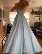 Load image into Gallery viewer, Floral Prom Dress 2023 Strapless with Pleats Corset Back