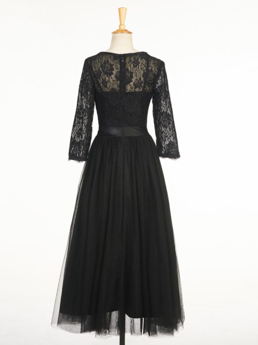 homecoming dresses 2020 black Black Lace Tulle Homecoming Dress 2020 Halloween Dress with 3/4 Sleeves Same as sample / 6