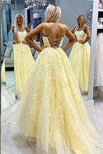Load image into Gallery viewer, Puffy Burnt Orange Prom Dress 2023 Spaghetti Straps Tulle Lace Appliques Corset Back