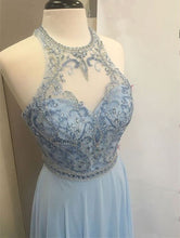 Load image into Gallery viewer, Pockets Prom Dress 2021 Beaded Chiffon Maxi Evening Dress