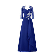 Load image into Gallery viewer, Long Mother of the Bride Dresses 2021  V Neck sequin Lace Half Sleeve Floor Length