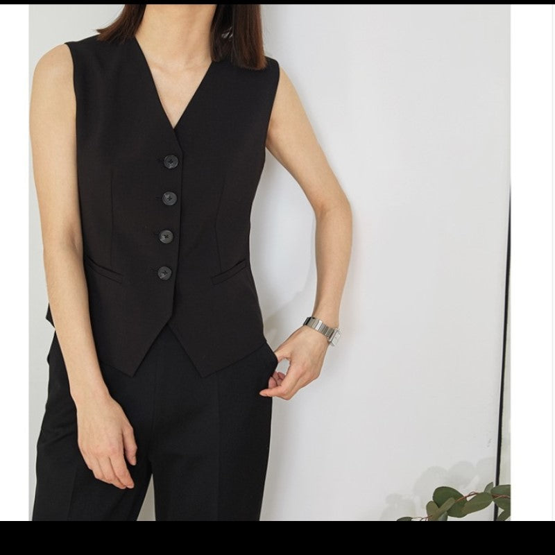 Suit Vest for Women Fashion Short Fit White Black Khaki L / Black Suit Vest for Women Fashion Short Fit White Black Khaki L / Black
