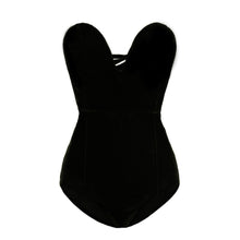 Load image into Gallery viewer, Tube Top Velvet Bodysuit Leotard Corset Back