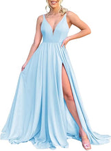 Load image into Gallery viewer, Burnt Orange Chiffon Bridesmaid Dresses Corset Back Adjustable Spaghetti Straps Maxi Dress with Slit