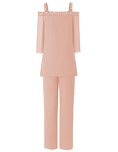 Load image into Gallery viewer, Three Quarters Sleeves Women 2 Pieces Beaded Mother of The Bride Pant Suits Evening Dress Wedding