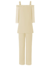 Load image into Gallery viewer, Three Quarters Sleeves Women 2 Pieces Beaded Mother of The Bride Pant Suits Evening Dress Wedding