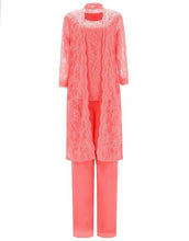 Load image into Gallery viewer, Three Piece Lace Jacket Outfit Mother Of the Bride Elegant Dress Pants Suit Lace For Wedding Grooman Formal Evening Gown