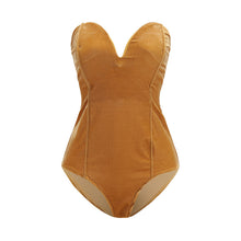 Load image into Gallery viewer, Tube Top Velvet Bodysuit Leotard Corset Back