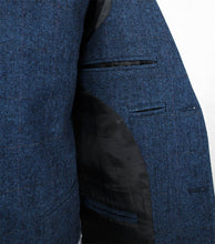 Load image into Gallery viewer, Men's Suits 3 Pieces Tailored Wool Tweed Blue Plaid Herringbone Retro Suits For Men Wedding