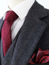 Load image into Gallery viewer, Men's Suit 3Pcs Wool Tweed Plaid Herringbone Slim Fit Wedding For Male