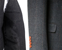 Load image into Gallery viewer, Men's Suit 3Pcs Wool Tweed Plaid Herringbone Slim Fit Wedding For Male
