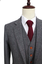 Load image into Gallery viewer, Men's Suit 3Pcs Wool Tweed Plaid Herringbone Slim Fit Wedding For Male