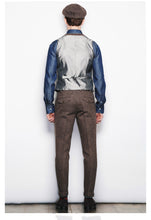 Load image into Gallery viewer, Men's Suit Herringbone Retro Vest Back Satin With Nine Pants For Wedding Business Party Banquet Vest+Pants