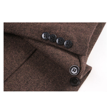 Load image into Gallery viewer, Men's Suit 2 Pcs Tweed Wool Herringbone Collar Slim Fit Business Casual For Wedding Prom