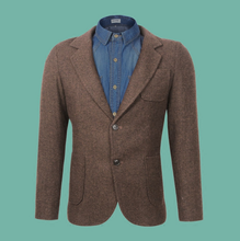 Load image into Gallery viewer, Men's Suit 2 Pcs Tweed Wool Herringbone Collar Slim Fit Business Casual For Wedding Prom