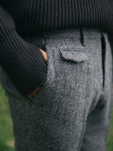 Load image into Gallery viewer, Men's Suit Nine Pants Wool Tweed Herringbone Slim Fit For Wedding Classic Retro Trousers