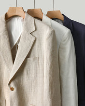 Load image into Gallery viewer, Men's Suit 2 Pcs Linen Slim Fit Grooms Wedding Suits For Business Casual Suits Jacket+Pants