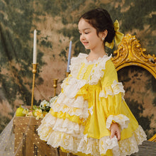 Load image into Gallery viewer, Sweet Love Yellow Spanish Long Sleeves with Lace Bow(s) Girls Lolita Dress