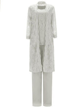 Load image into Gallery viewer, Three Piece Lace Jacket Outfit Mother Of the Bride Elegant Dress Pants Suit Lace For Wedding Grooman Formal Evening Gown