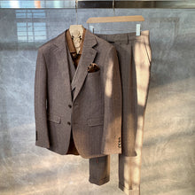Load image into Gallery viewer, Men's Suit 2 Pcs Tweed Herringbone Suit Collar Slim Fit Business Casual For Wedding