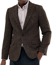Load image into Gallery viewer, Men's Suit Tweed Jacket Wool Herringbone Slim Fit For Blazer Wedding Groomsmen